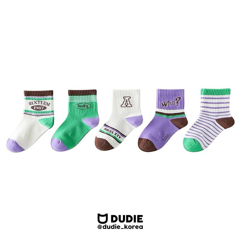Dudie - Korean Children Fashion - #prettylittlegirls - Woo Socks (set of 5)