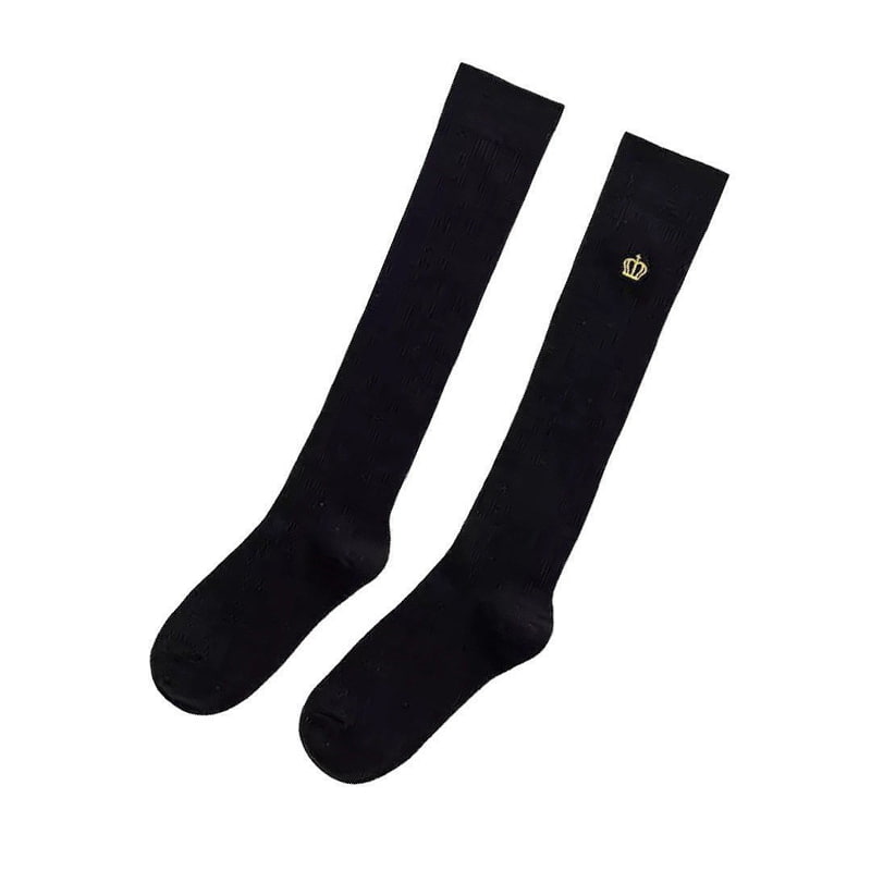 Dudie - Korean Children Fashion - #prettylittlegirls - Crown Long Socks Set (set of 2) - 11