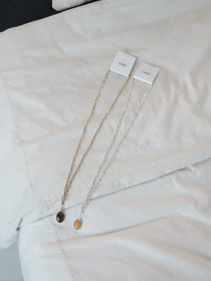Eeiitt - Korean Women Fashion - #momslook - Botte Stone Necklace - 10