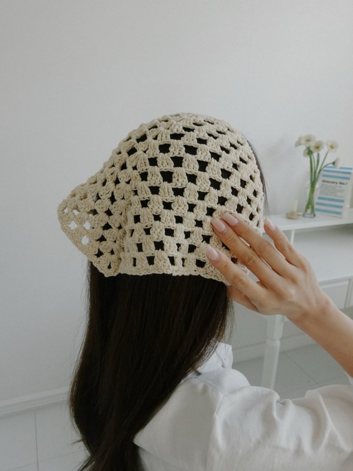 Eeiitt - Korean Women Fashion - #momslook - Moss Knit Punching Hair Kerchief - 6