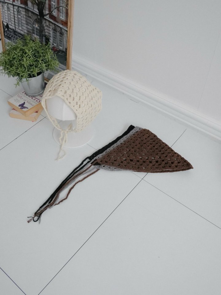 Eeiitt - Korean Women Fashion - #momslook - Moss Knit Punching Hair Kerchief - 8