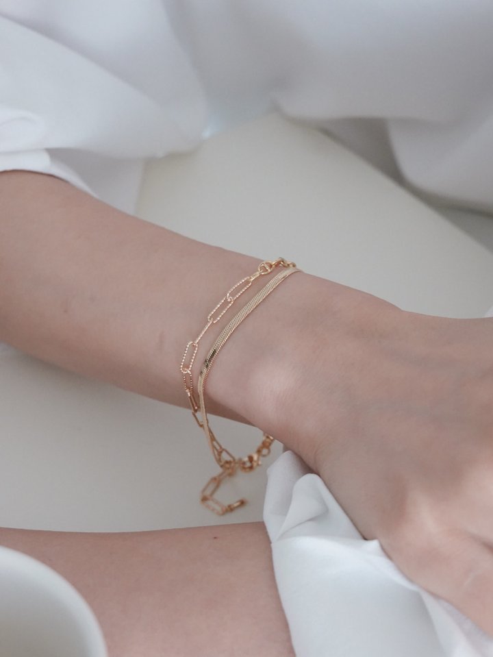 Eeiitt - Korean Women Fashion - #momslook - Uno Layered Snake Bracelet - 7