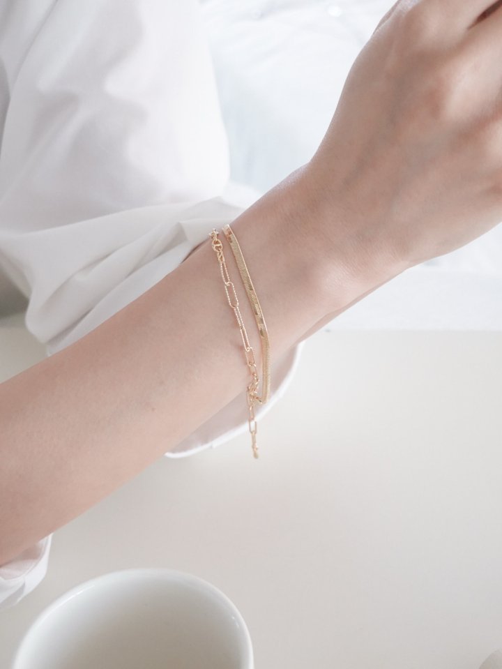 Eeiitt - Korean Women Fashion - #momslook - Uno Layered Snake Bracelet - 9
