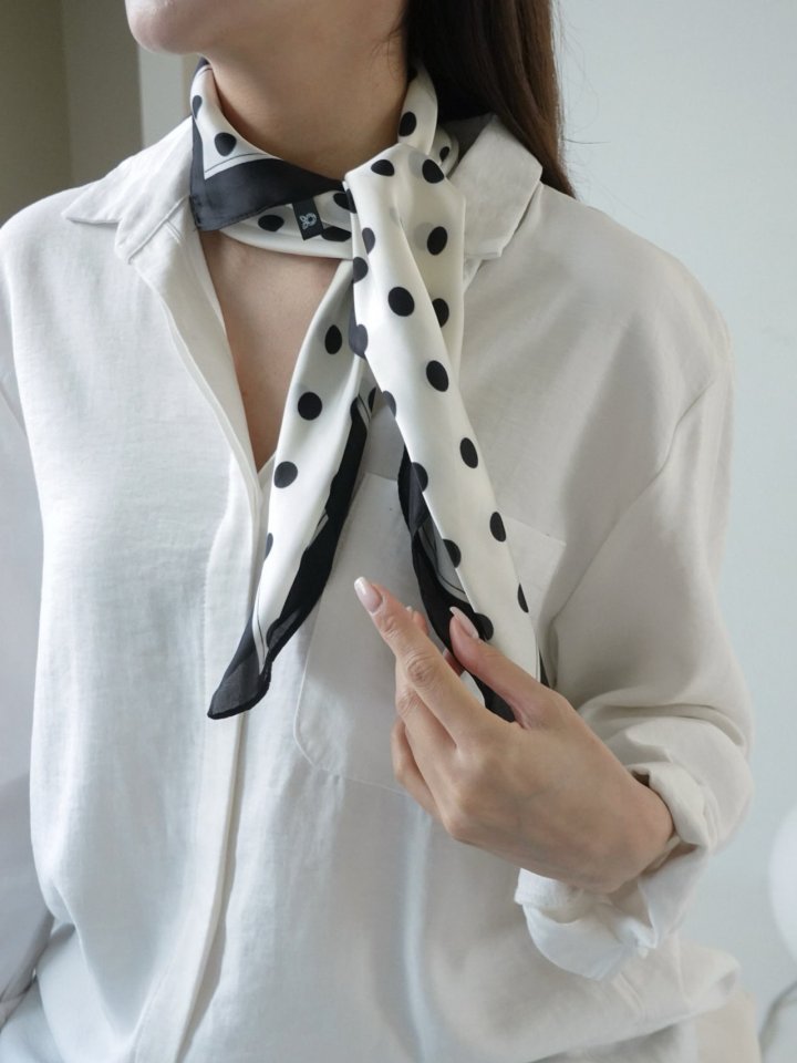 Eeiitt - Korean Women Fashion - #momslook - Dot Colored Hair Kerchief - 2