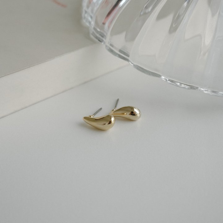 Eeiitt - Korean Women Fashion - #momslook - Minime Water Drop Earring - 3