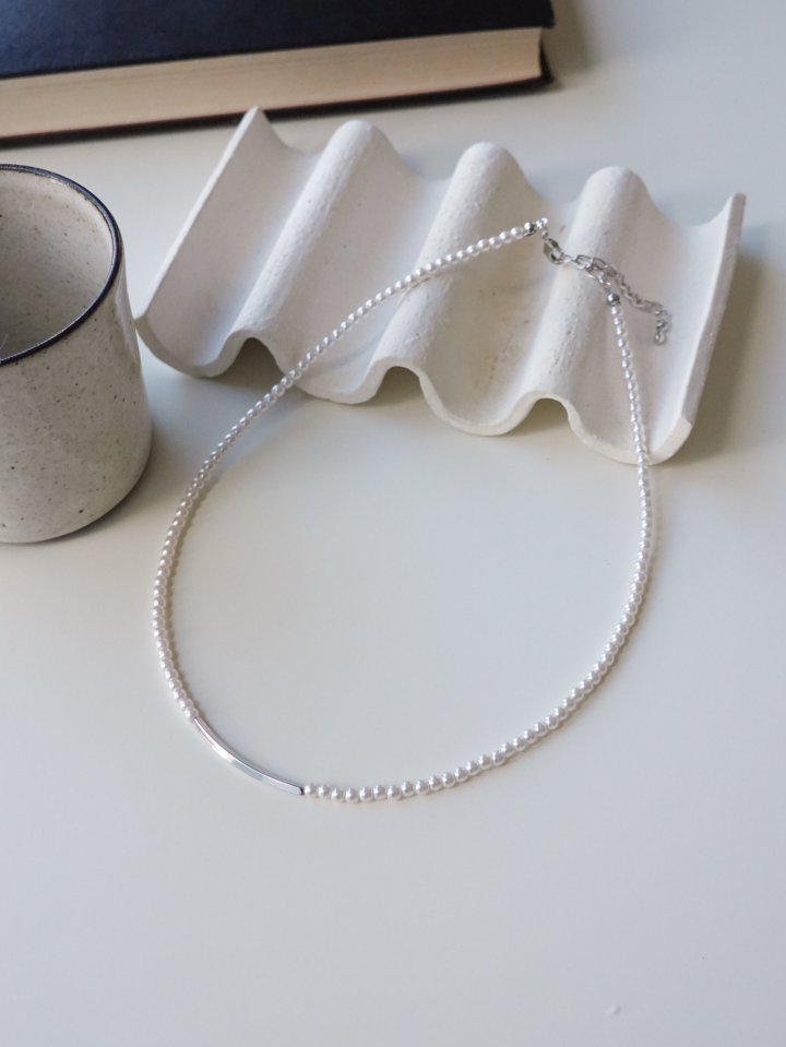 Eeiitt - Korean Women Fashion - #momslook - Creeq Point Pearl Necklace - 3