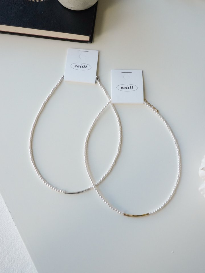 Eeiitt - Korean Women Fashion - #momslook - Creeq Point Pearl Necklace - 7