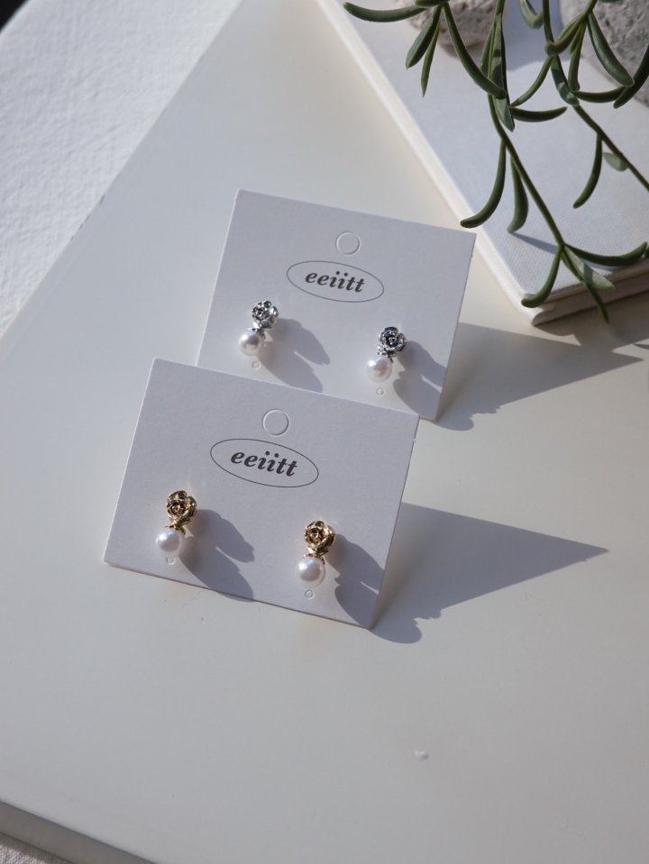Eeiitt - Korean Women Fashion - #momslook - Rose Me Pearl Earring - 11