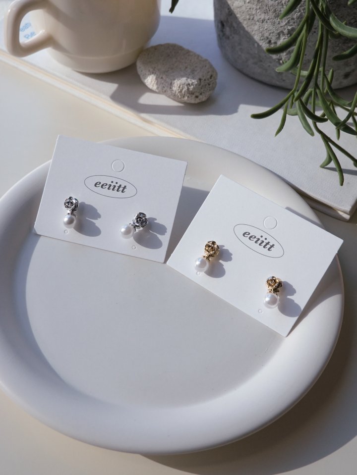 Eeiitt - Korean Women Fashion - #momslook - Rose Me Pearl Earring - 9