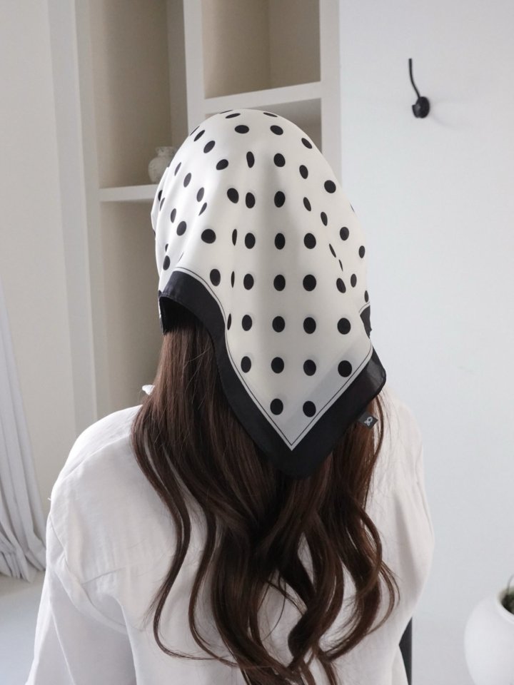 Eeiitt - Korean Women Fashion - #restrostyle - Dot Colored Hair Kerchief - 8