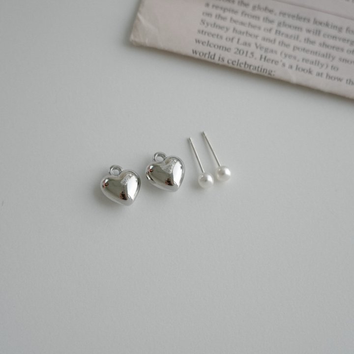 Eeiitt - Korean Women Fashion - #shopsmall - Heart Pearl Earring - 5