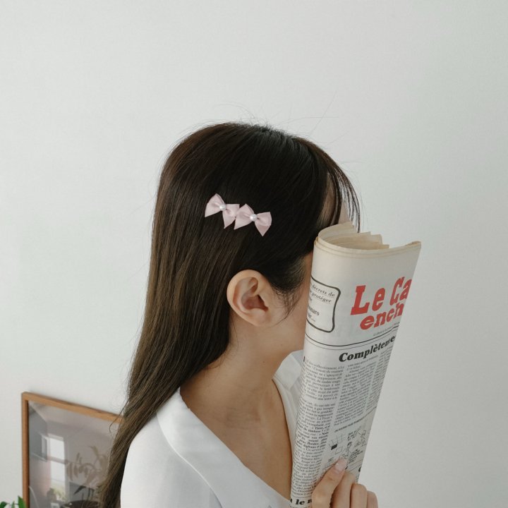 Eeiitt - Korean Women Fashion - #shopsmall - Pretty Double Ribbon Hairpin