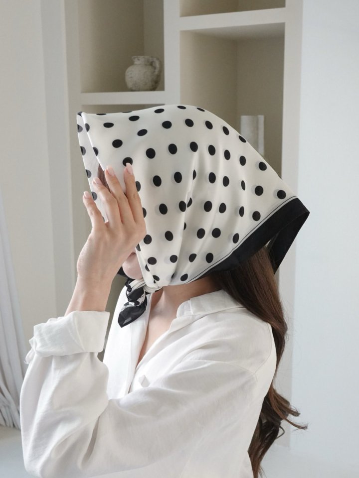 Eeiitt - Korean Women Fashion - #thatsdarling - Dot Colored Hair Kerchief - 11