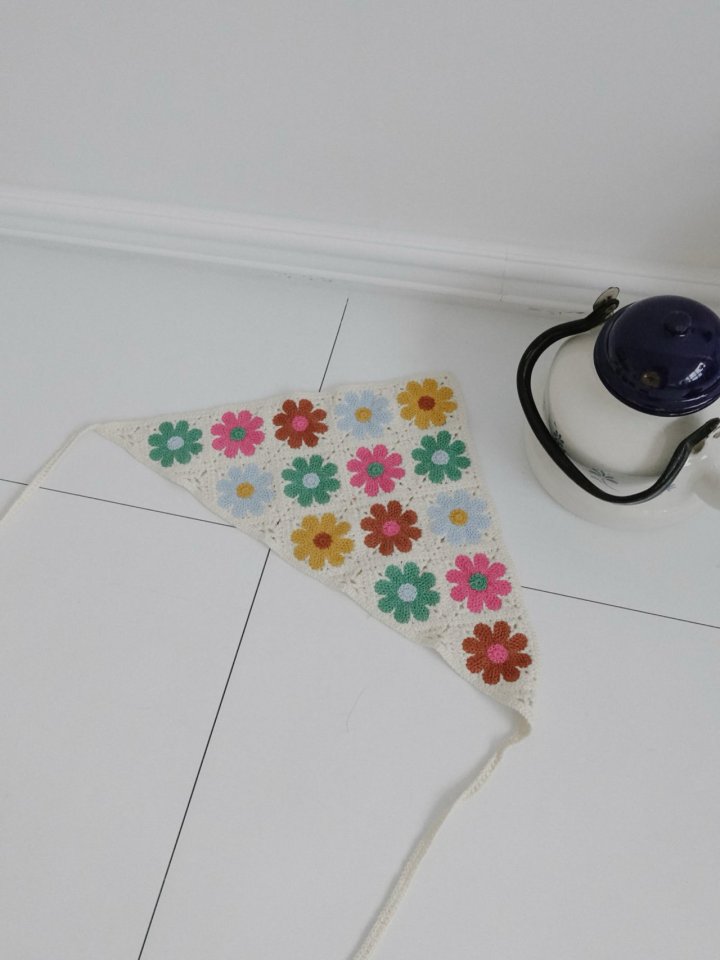 Eeiitt - Korean Women Fashion - #thelittlethings - Color Flower Hair Kerchief
