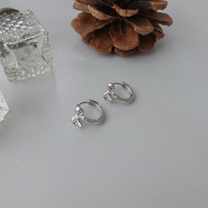 Eeiitt - Korean Women Fashion - #womensfashion - Miyou Mini Ribbon Ring Earring - 4