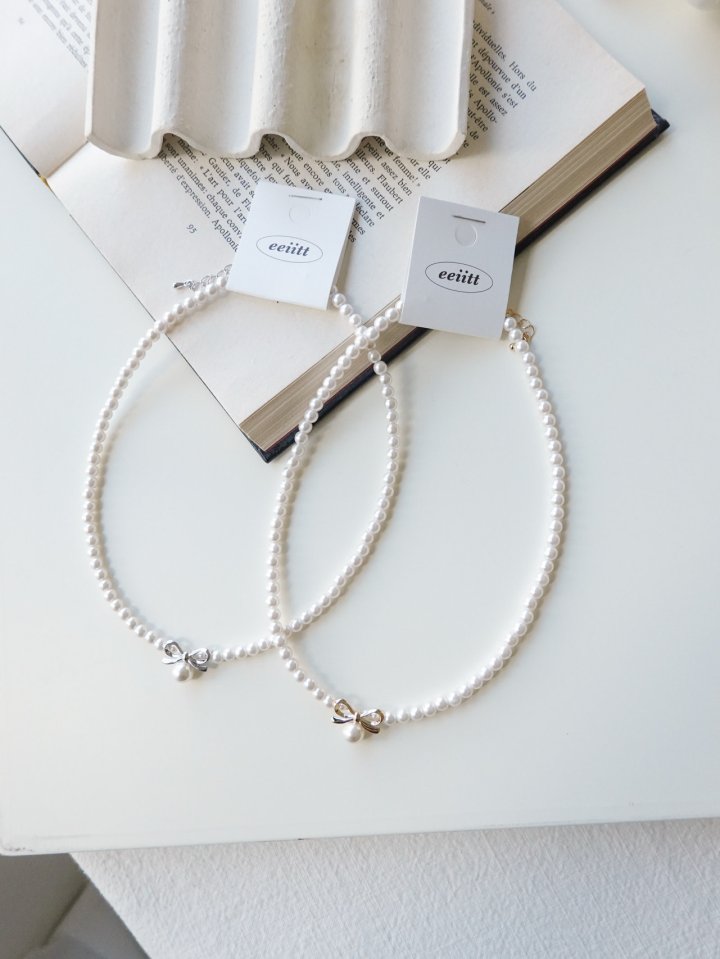 Eeiitt - Korean Women Fashion - #vintagekidsstyle - Elysian Ribbon Necklace - 8