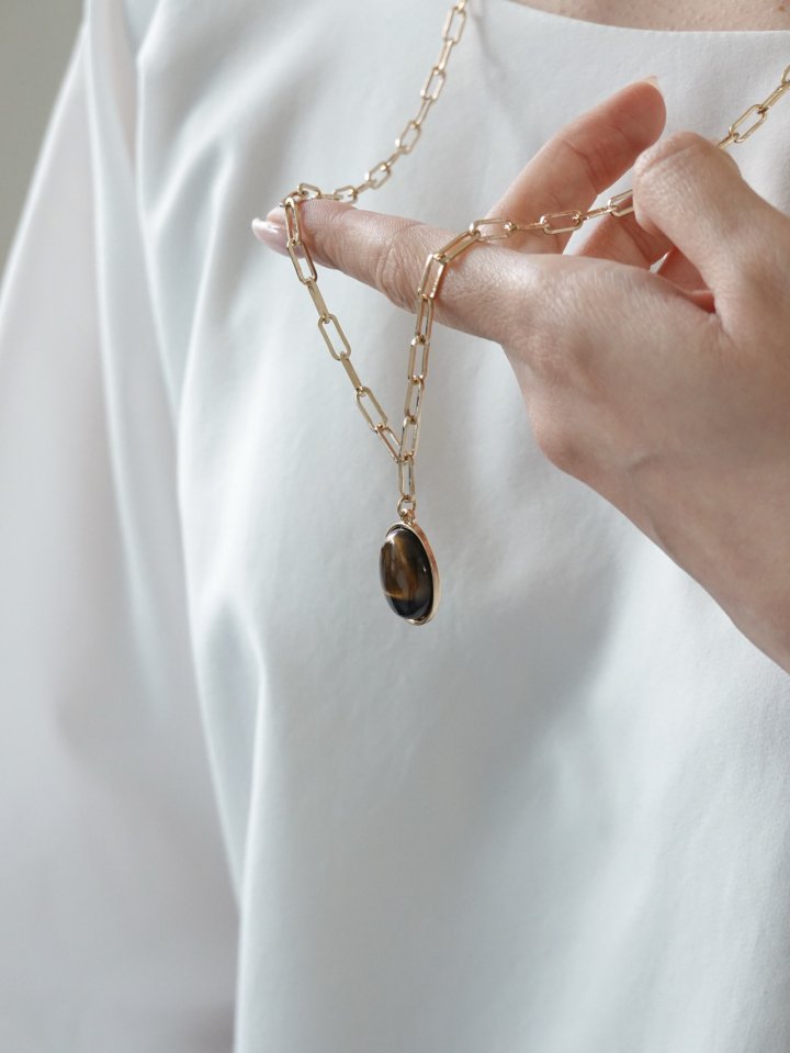 Eeiitt - Korean Women Fashion - #womensfashion - Botte Stone Necklace - 11