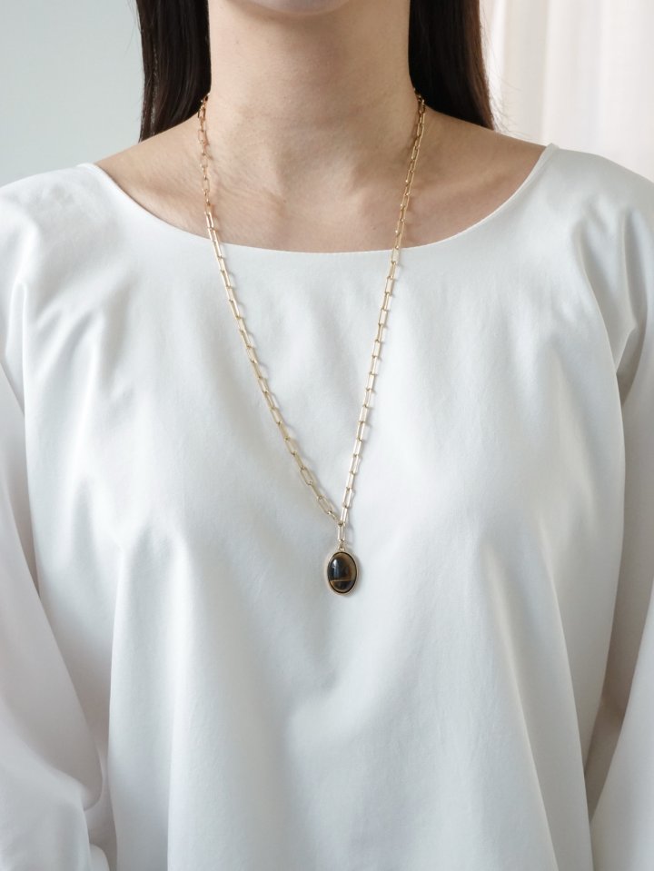 Eeiitt - Korean Women Fashion - #womensfashion - Botte Stone Necklace - 3