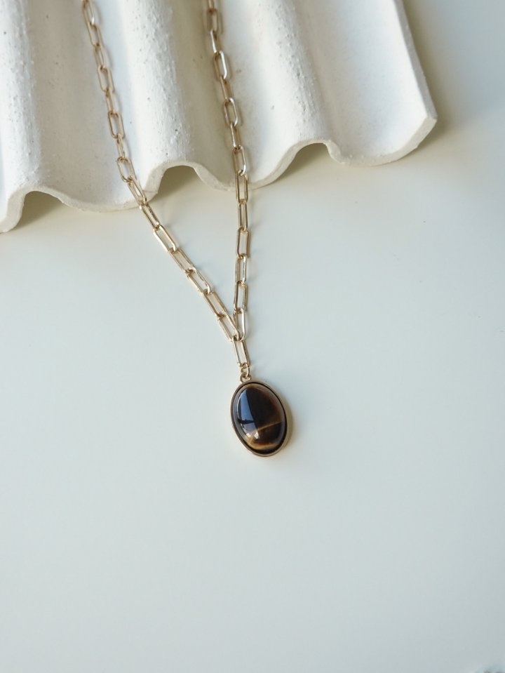Eeiitt - Korean Women Fashion - #womensfashion - Botte Stone Necklace - 5
