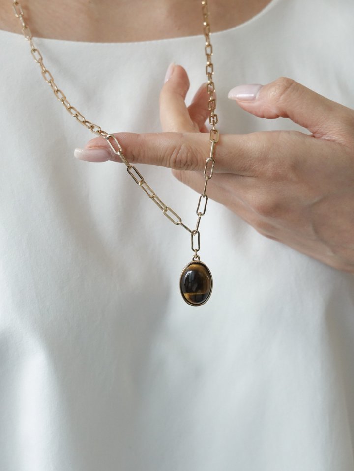 Eeiitt - Korean Women Fashion - #womensfashion - Botte Stone Necklace - 9
