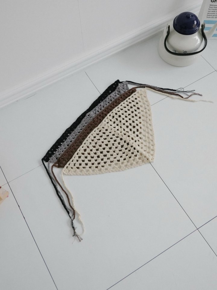 Eeiitt - Korean Women Fashion - #womensfashion - Moss Knit Punching Hair Kerchief