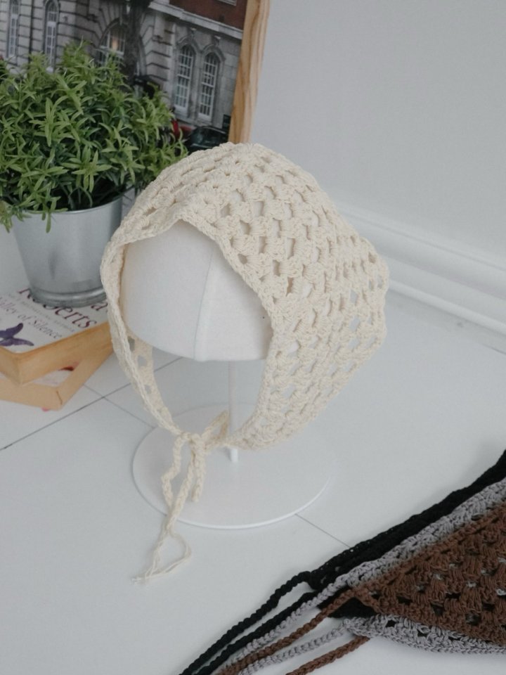 Eeiitt - Korean Women Fashion - #womensfashion - Moss Knit Punching Hair Kerchief - 11