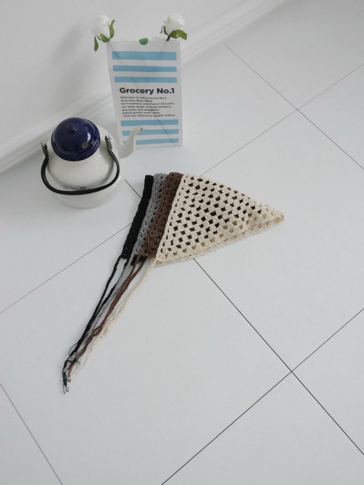 Eeiitt - Korean Women Fashion - #womensfashion - Moss Knit Punching Hair Kerchief - 3