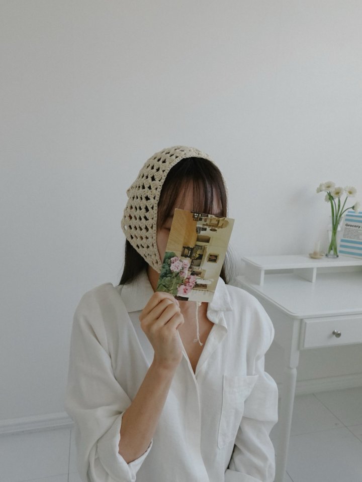 Eeiitt - Korean Women Fashion - #womensfashion - Moss Knit Punching Hair Kerchief - 7