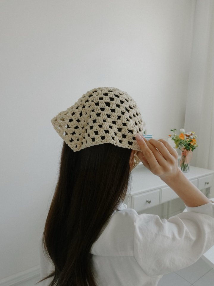 Eeiitt - Korean Women Fashion - #womensfashion - Moss Knit Punching Hair Kerchief - 9