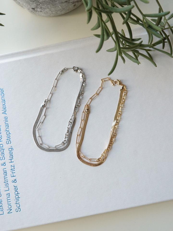 Eeiitt - Korean Women Fashion - #womensfashion - Uno Layered Snake Bracelet - 8
