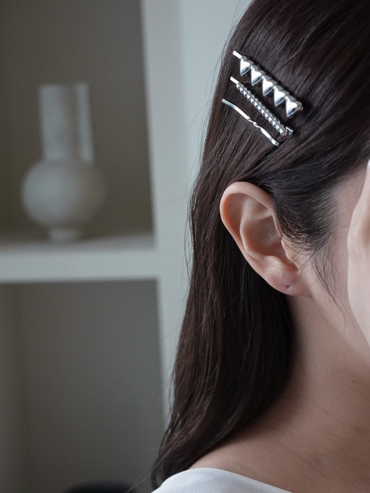 Eeiitt - Korean Women Fashion - #womensfashion - Layered Heart Hairpin Set - 6