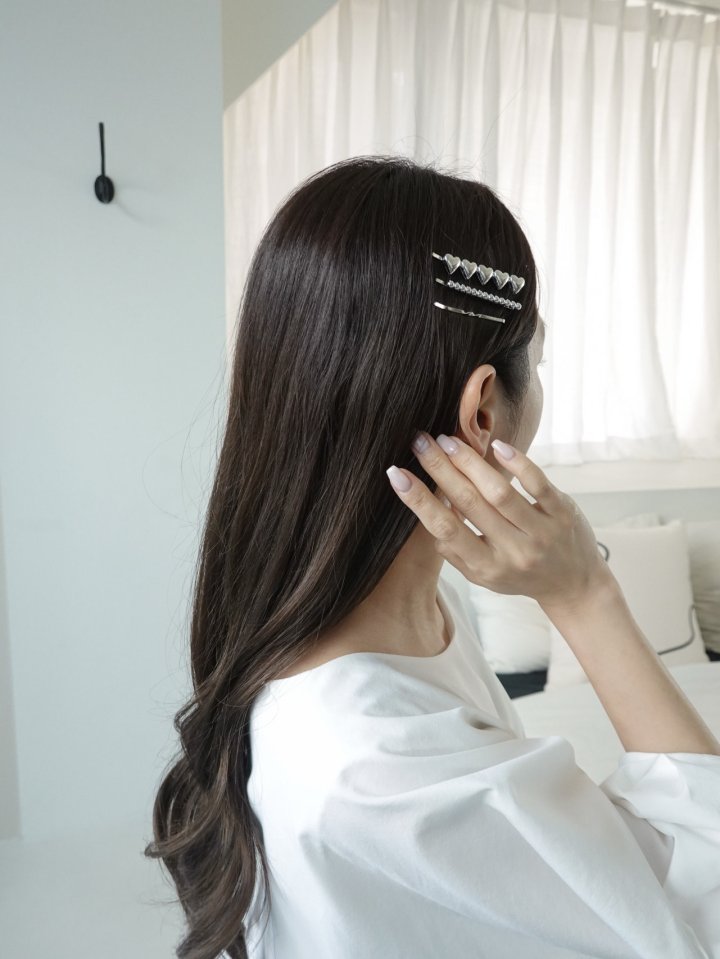 Eeiitt - Korean Women Fashion - #womensfashion - Layered Heart Hairpin Set - 8