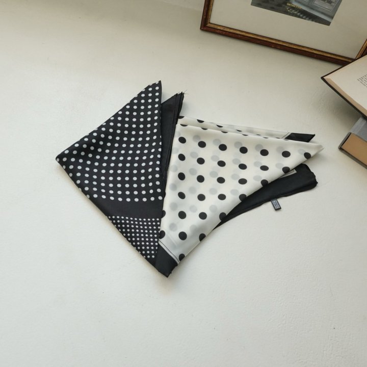 Eeiitt - Korean Women Fashion - #momslook - Dot Colored Hair Kerchief - 4