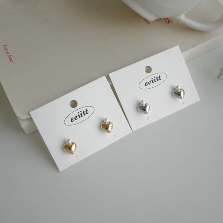 Eeiitt - Korean Women Fashion - #womensfashion - Heart Pearl Earring - 9