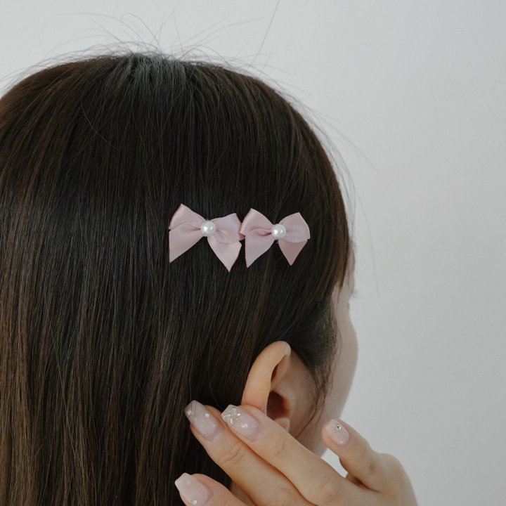 Eeiitt - Korean Women Fashion - #womensfashion - Pretty Double Ribbon Hairpin - 11