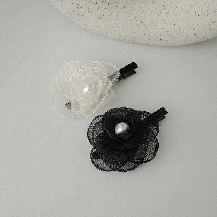 Eeiitt - Korean Women Fashion - #womensfashion - See Through Flower Hairpin - 7