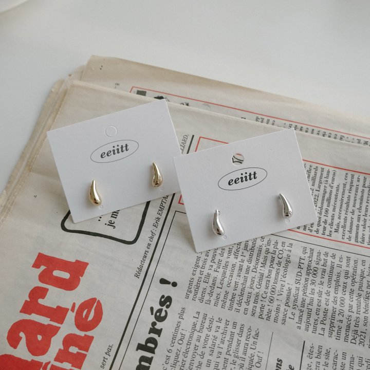 Eeiitt - Korean Women Fashion - #womensfashion - Minime Water Drop Earring - 10