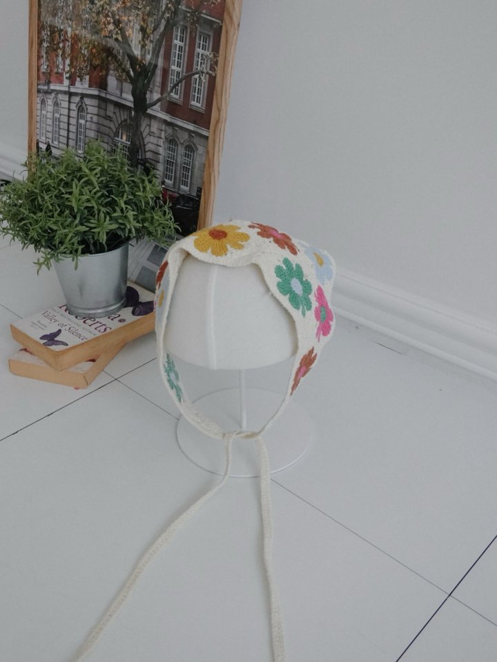 Eeiitt - Korean Women Fashion - #womensfashion - Color Flower Hair Kerchief - 7