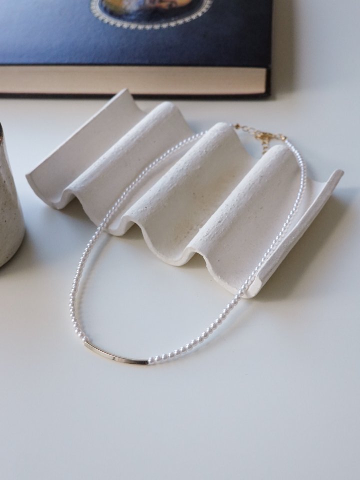 Eeiitt - Korean Women Fashion - #womensfashion - Creeq Point Pearl Necklace - 2
