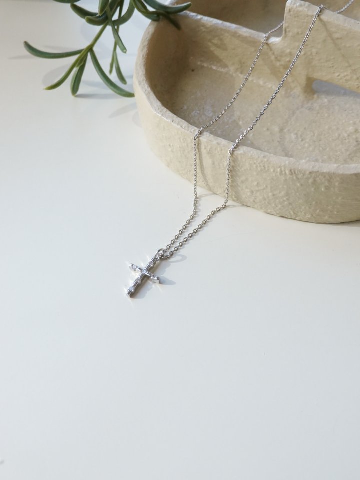 Eeiitt - Korean Women Fashion - #womensfashion - Balond Cross Necklace - 3