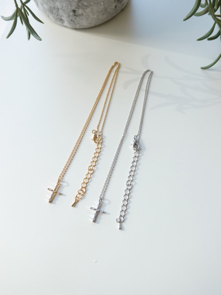 Eeiitt - Korean Women Fashion - #womensfashion - Balond Cross Necklace - 7
