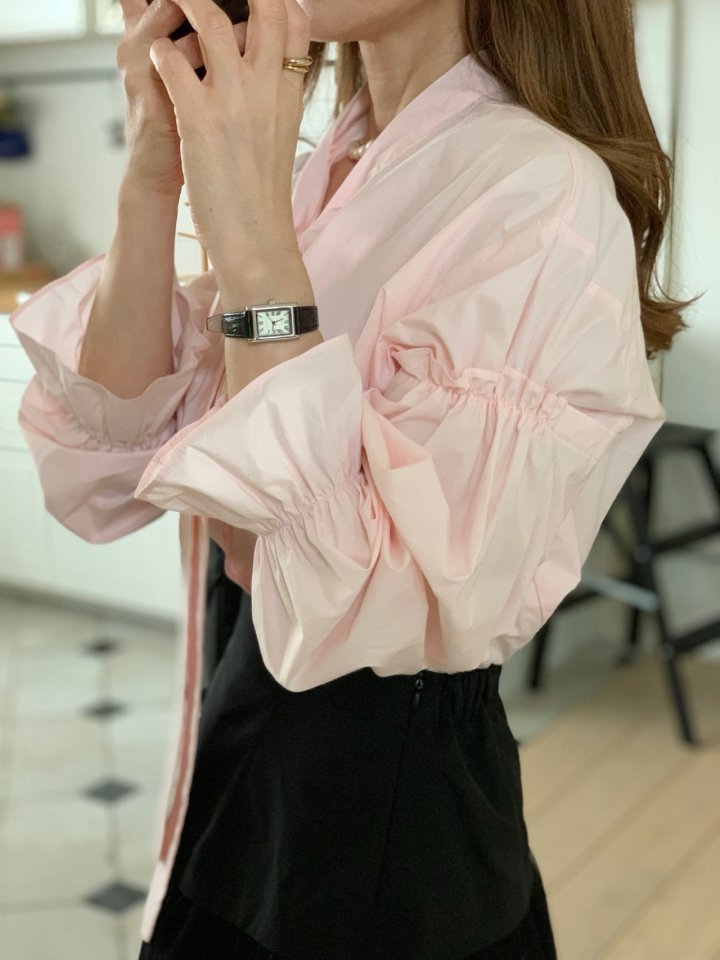 Elmu - Korean Women Fashion - #momslook - Bandi Tie Shirt - 7