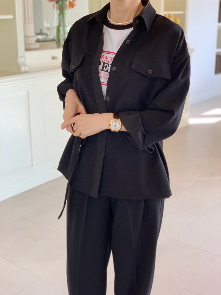 Elmu - Korean Women Fashion - #momslook - Momo Trench Shirt