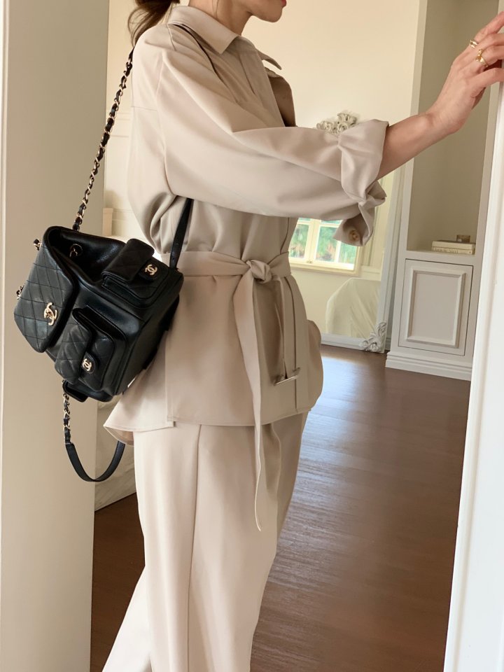 Elmu - Korean Women Fashion - #momslook - Momo Trench Shirt - 5