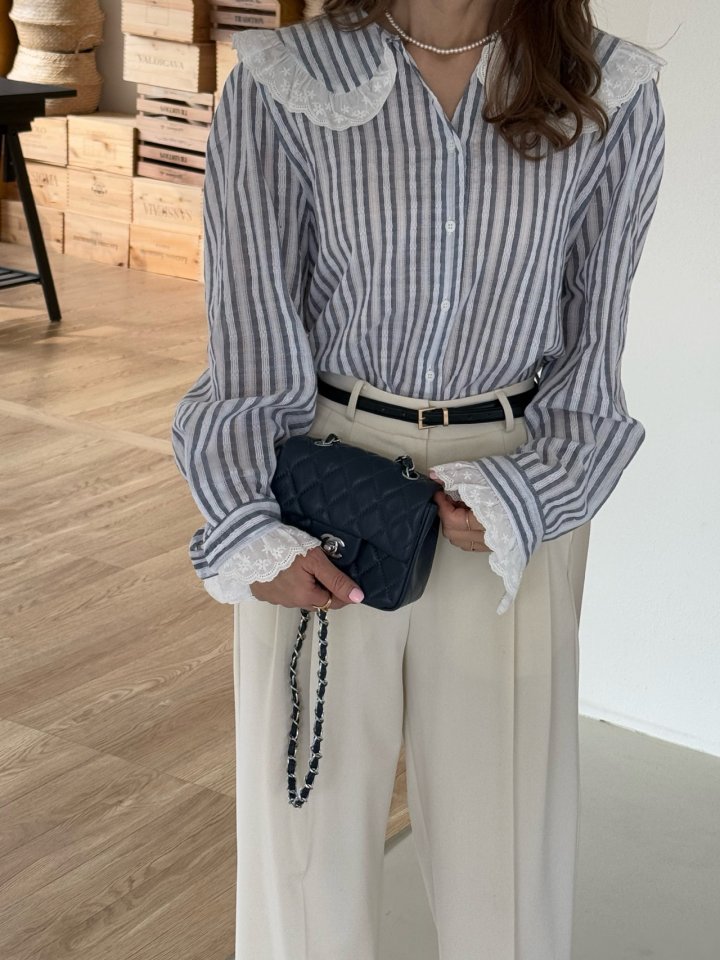 Elmu - Korean Women Fashion - #momslook - Ruby Lace Blouse - 6
