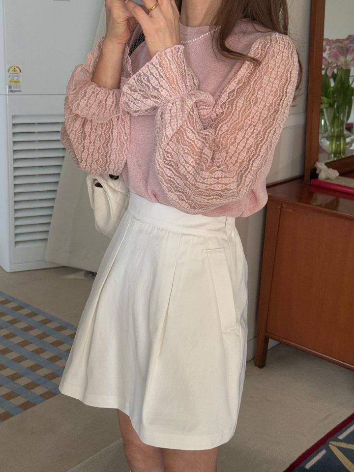 Elmu - Korean Women Fashion - #momslook - Illai Lace Tee