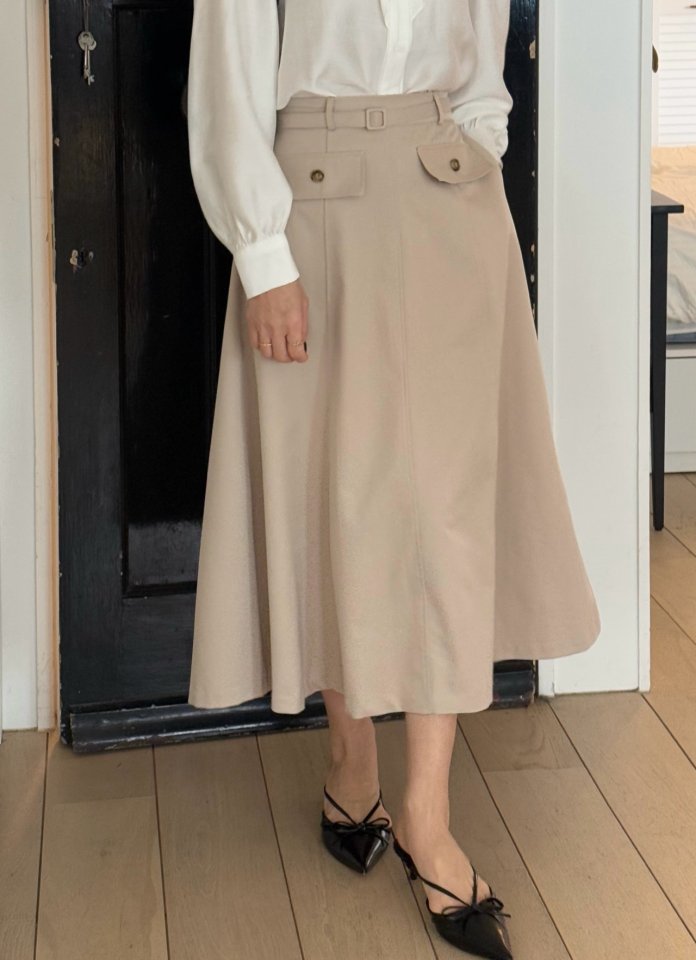 Elmu - Korean Women Fashion - #pursuepretty - Pepper Belt Skirt - 3
