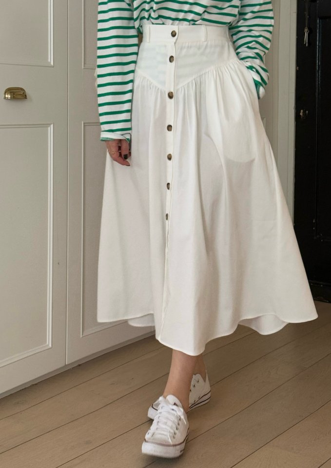 Elmu - Korean Women Fashion - #pursuepretty - To You Button Skirt - 2