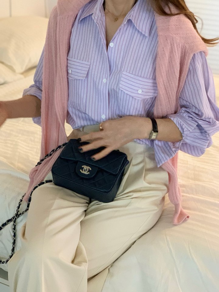 Elmu - Korean Women Fashion - #restrostyle - Leo Pocket Shirt - 5
