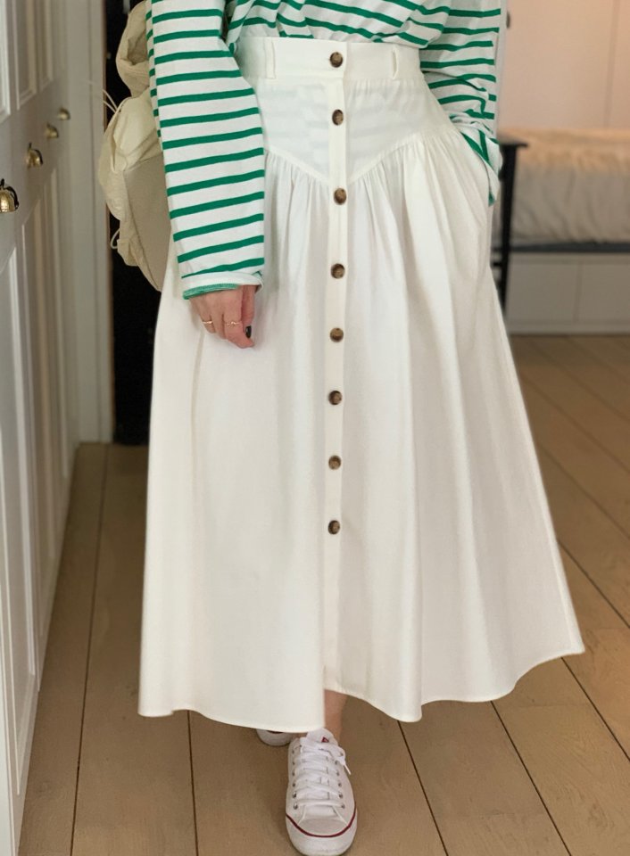 Elmu - Korean Women Fashion - #restrostyle - To You Button Skirt - 3